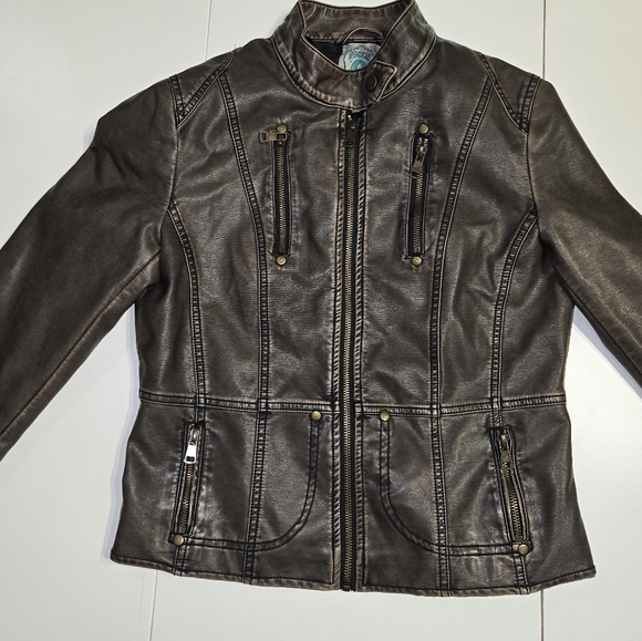 Rockin C Jackets & Blazers - ⚠️Brown Faux Leather Jacket